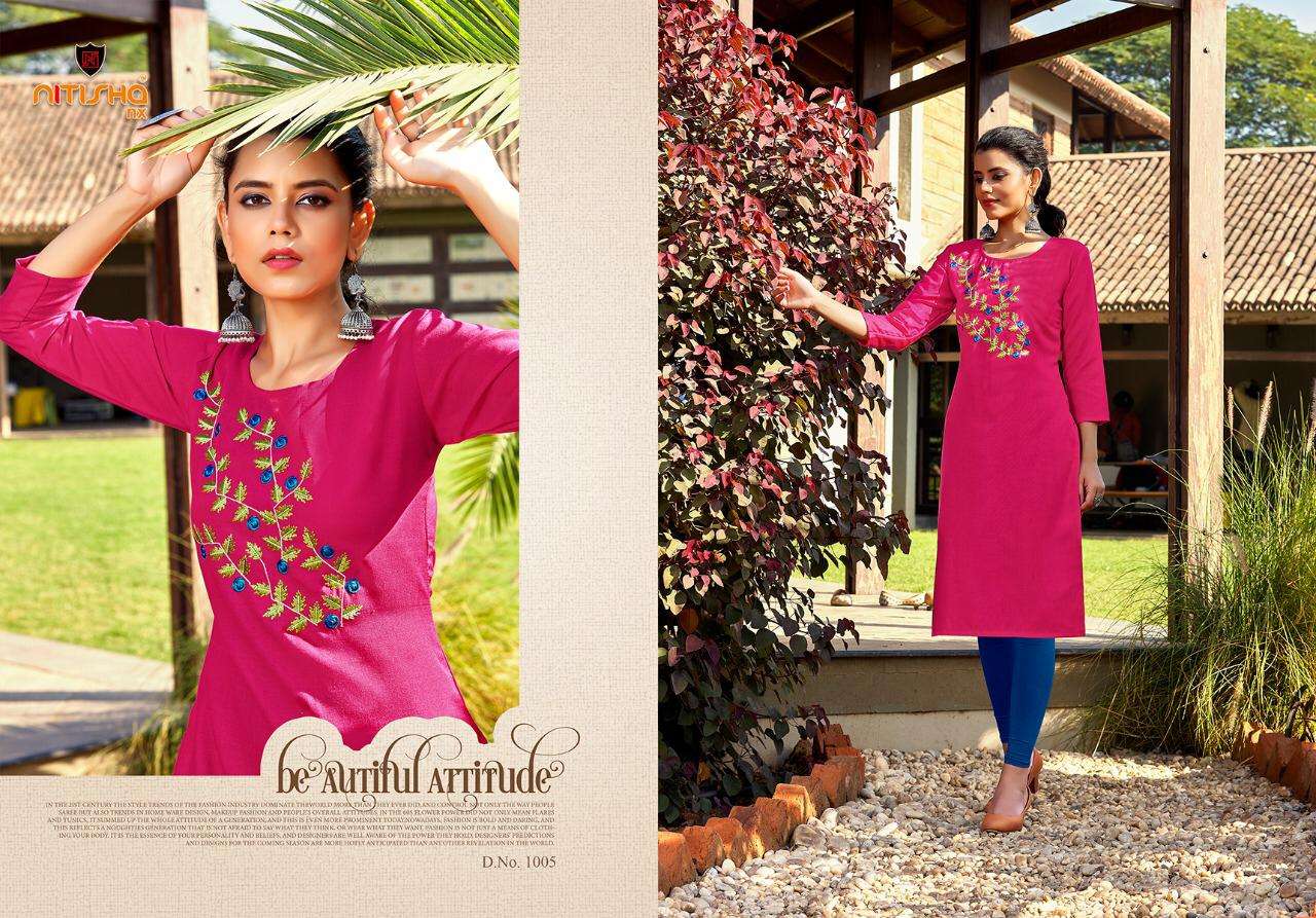 Buy Mulmul Nitisha Nx l Online Wholesale Designer Rayon Kurtis