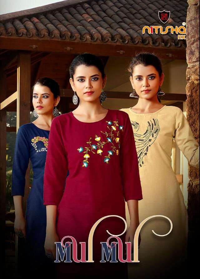 Buy Mulmul Nitisha Nx l Online Wholesale Designer Rayon Kurtis