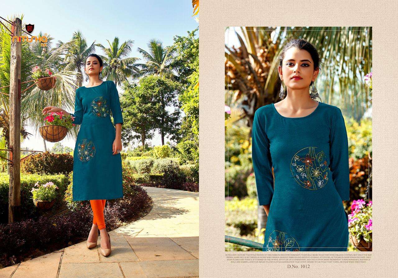 Buy Mulmul Nitisha Nx l Online Wholesale Designer Rayon Kurtis