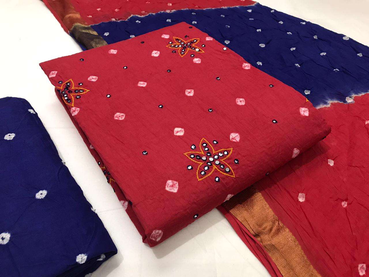 Buy Premium Satin Cotton Online Wholesale Hand Khatli Work Cotton Dress Materials