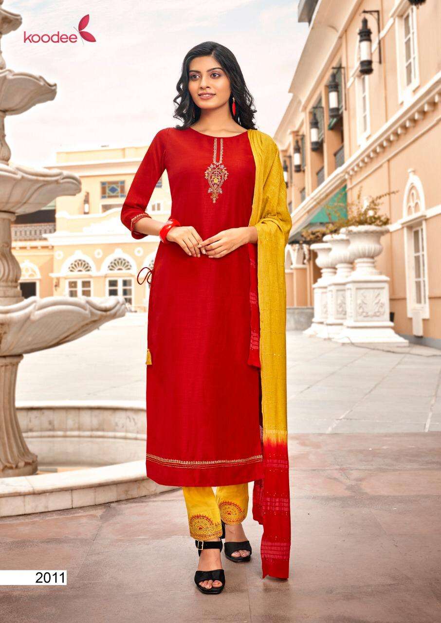 Buy Saheli Vol 4 Koodee Online Wholesale Kurtis Pant Dupatta