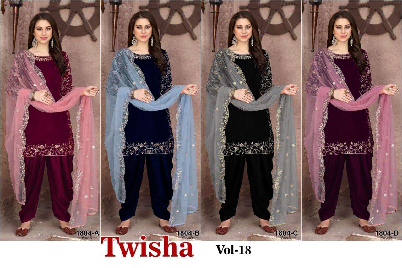 Buy Twisha Vol 18 Online Wholesale Designer Velvet Pashmina Salwar Suit