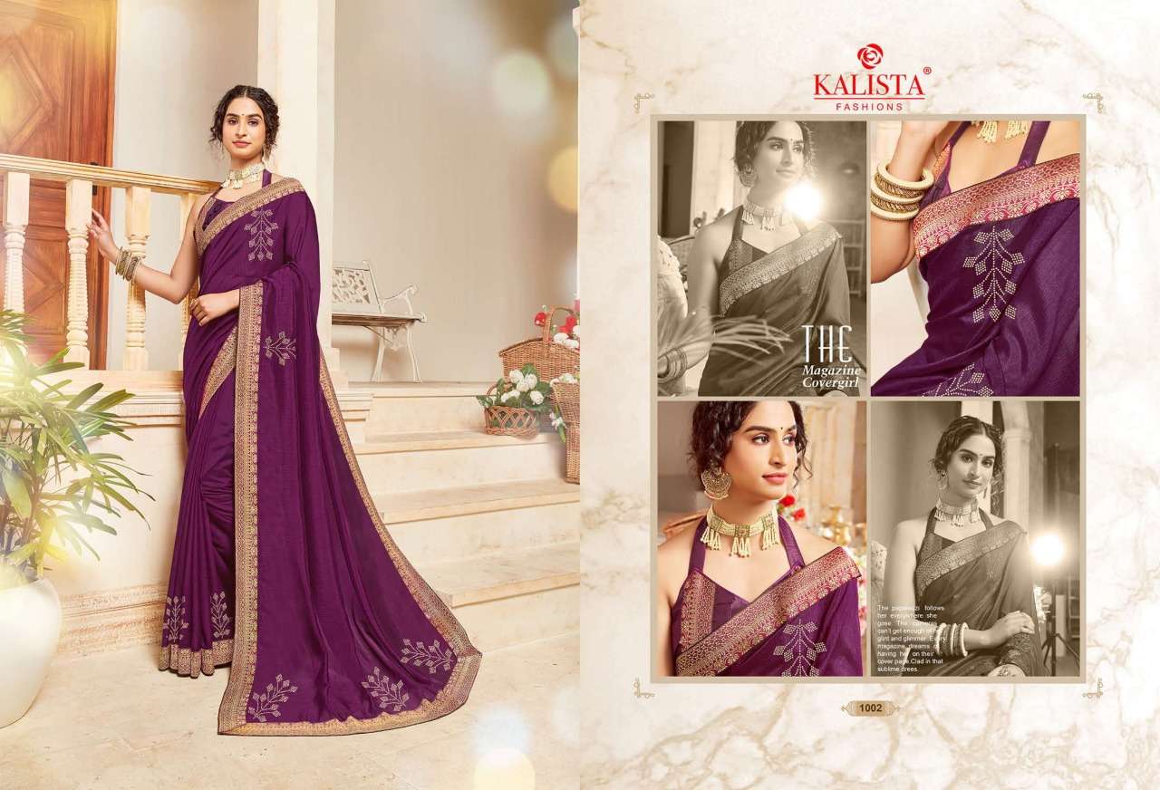 Buy Your choice Kalista Online Wholesale Designer Vichitra Silk Saree
