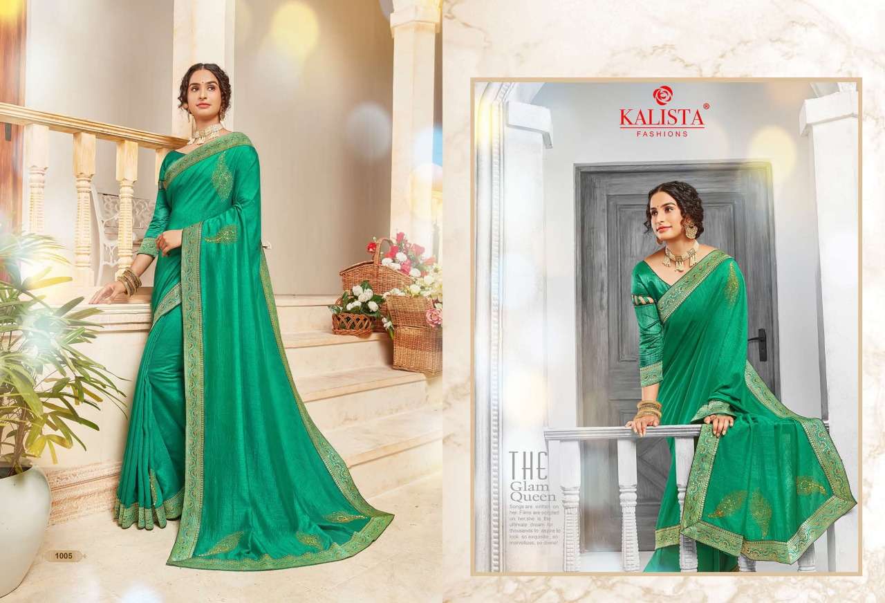 Buy Your choice Kalista Online Wholesale Designer Vichitra Silk Saree