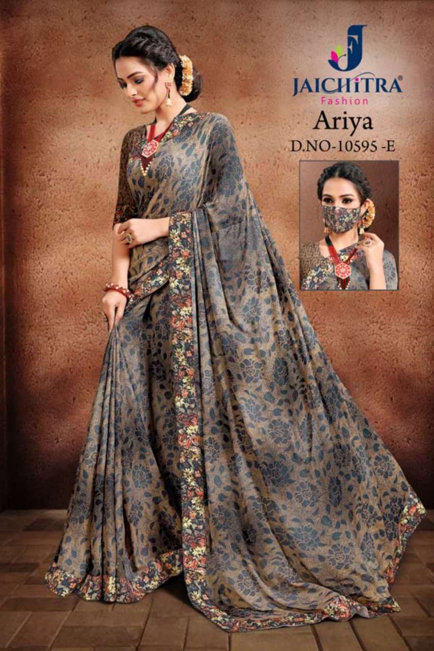Buy ariya Jai Chitra Online Wholesale Designer Dull Moss Saree