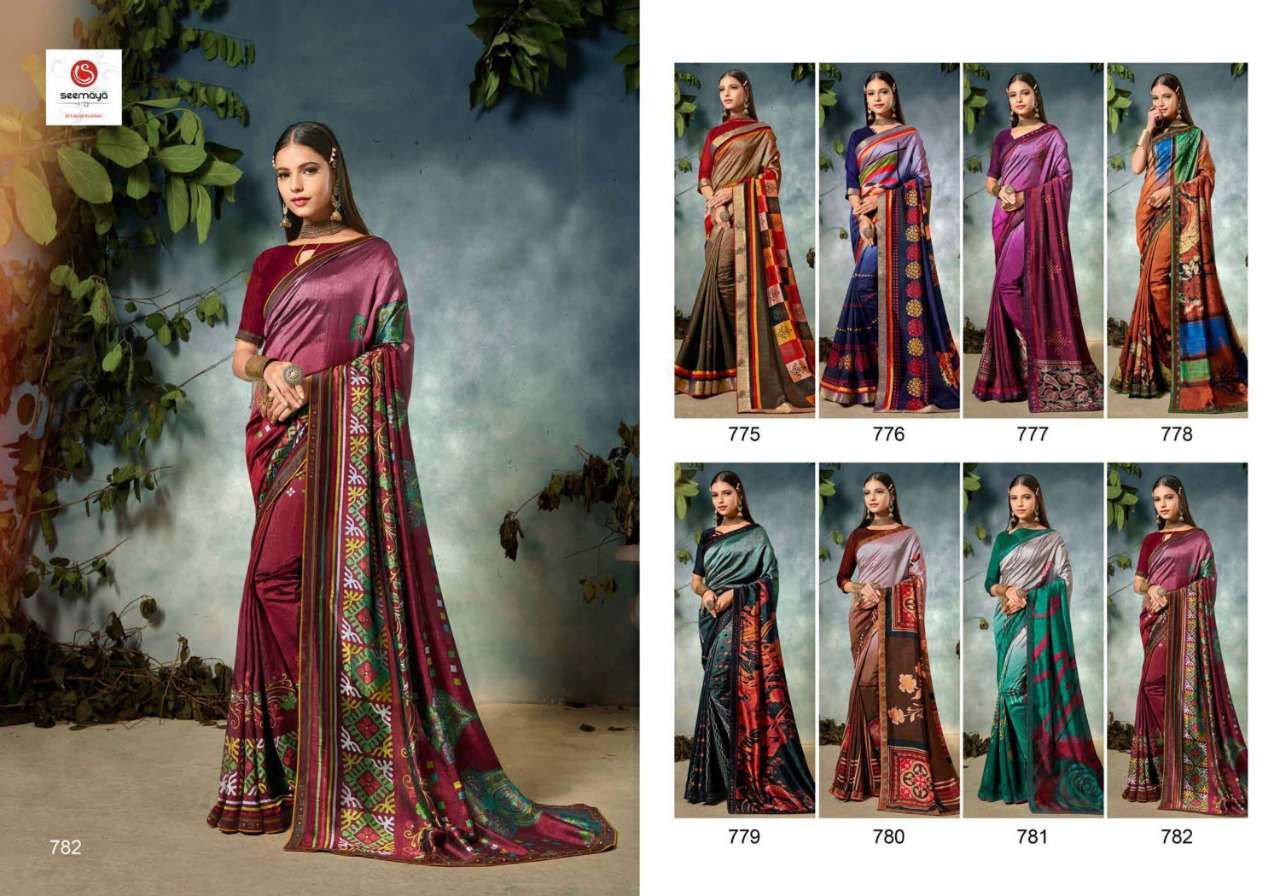 Buy Basanti Seemaya Online Wholesale Designer Vichitra Silk Saree