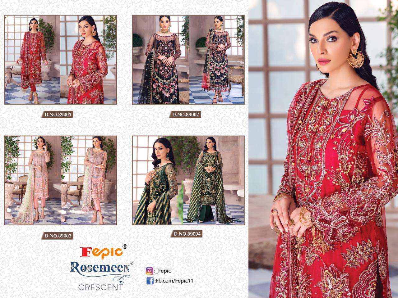 Buy Cresent Fepic Online Wholesale Designer Georgette Salwar Suit
