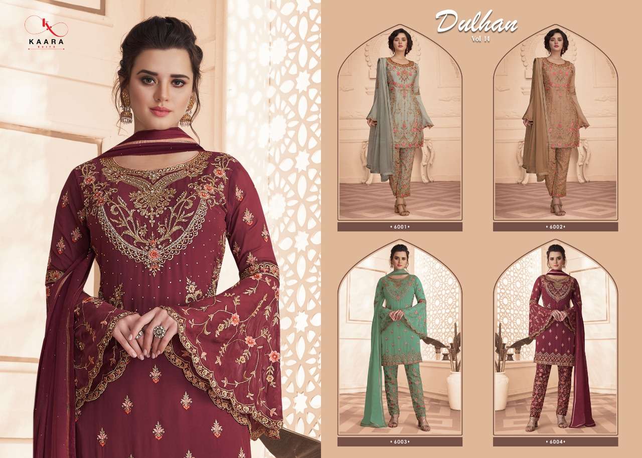 Buy Dulhan Vol 14 Kaara Online Wholesale Designer Georgette Salwar Suit