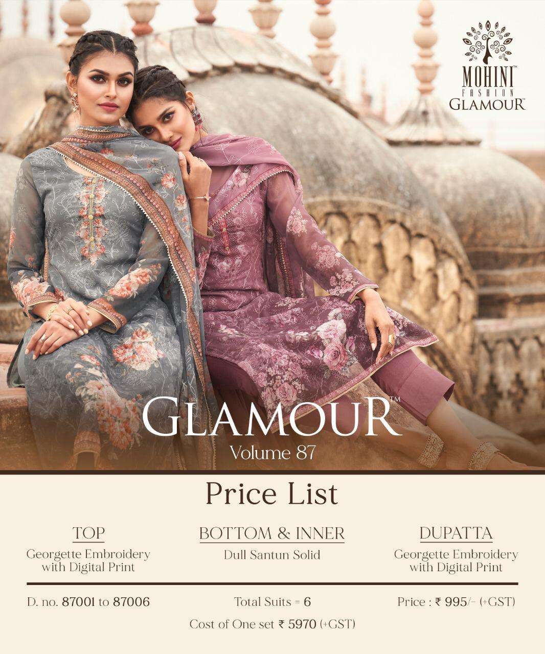 Buy Glamour Vol 87 Mohini Online Wholesale Designer Georgette Salwar Suit