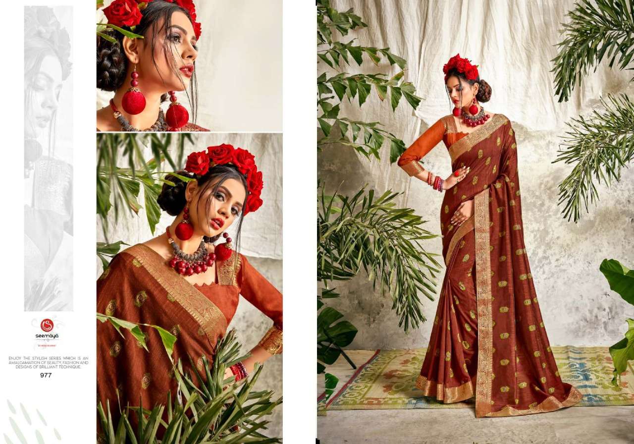Buy Leena Seemaya Online Wholesale Designer Vichitra Silk Saree