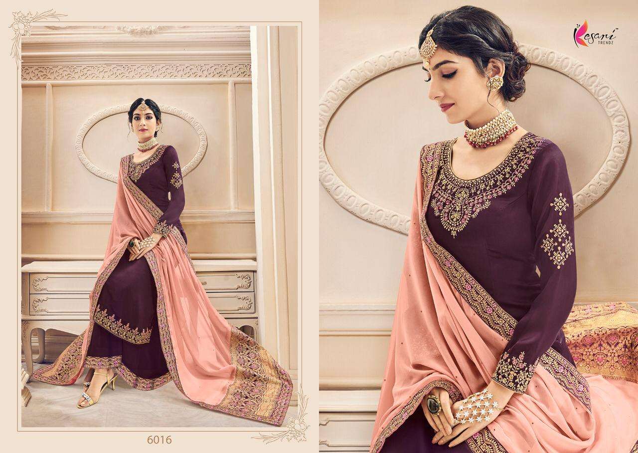 Buy Naaz Vol 3 Kesari Online Wholesale Designer Faux Georgette Salwar Suit