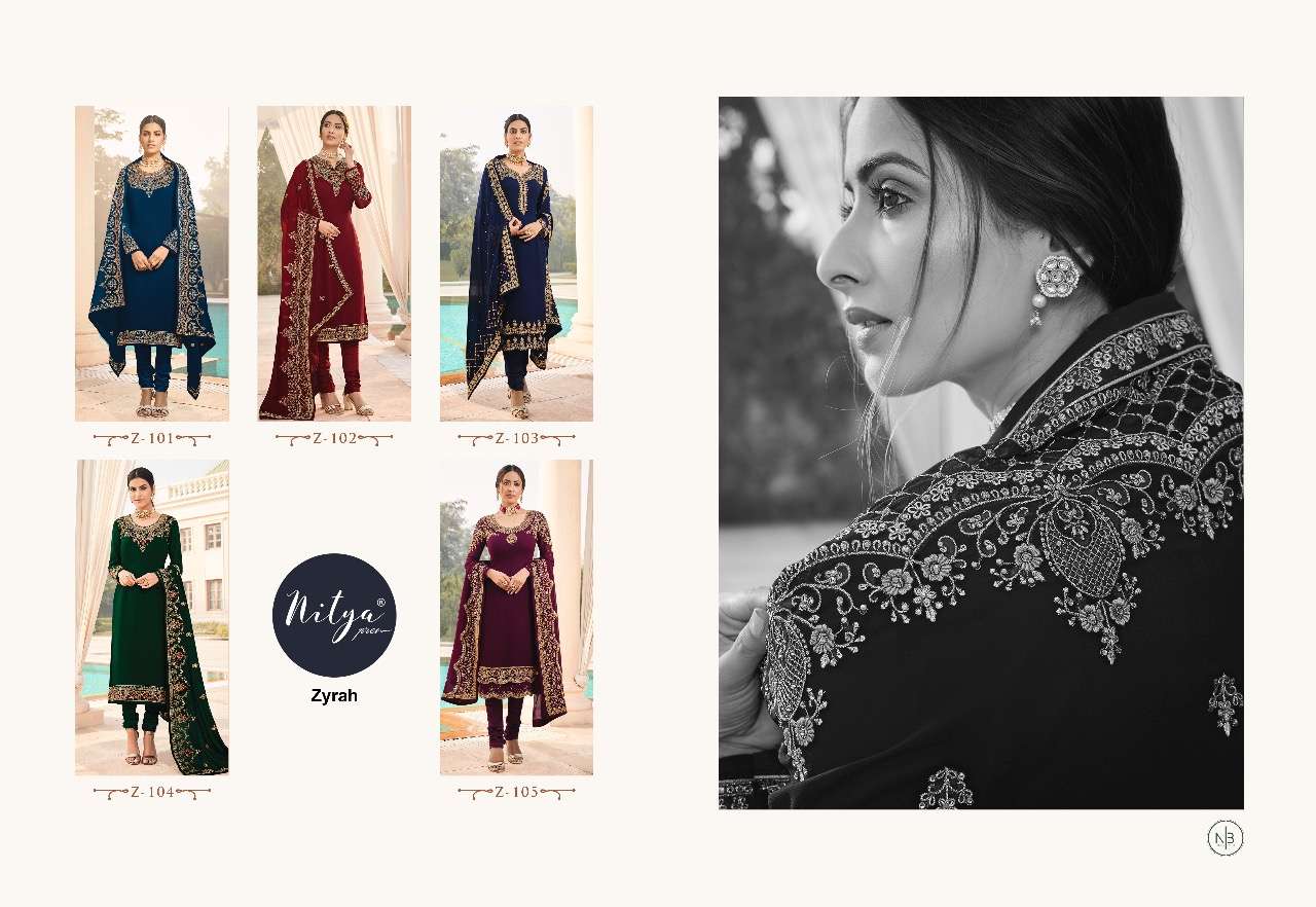 Buy Nitya Zyrah Online Wholesale Designer Satin Georgette Salwar Suit