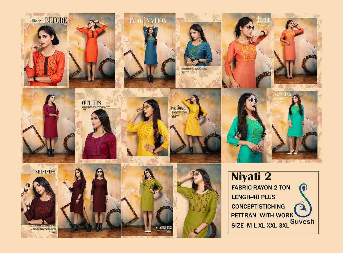 Buy Niyati Vol 2 Suvesh Online Wholesale Designer Rayon Kurtis