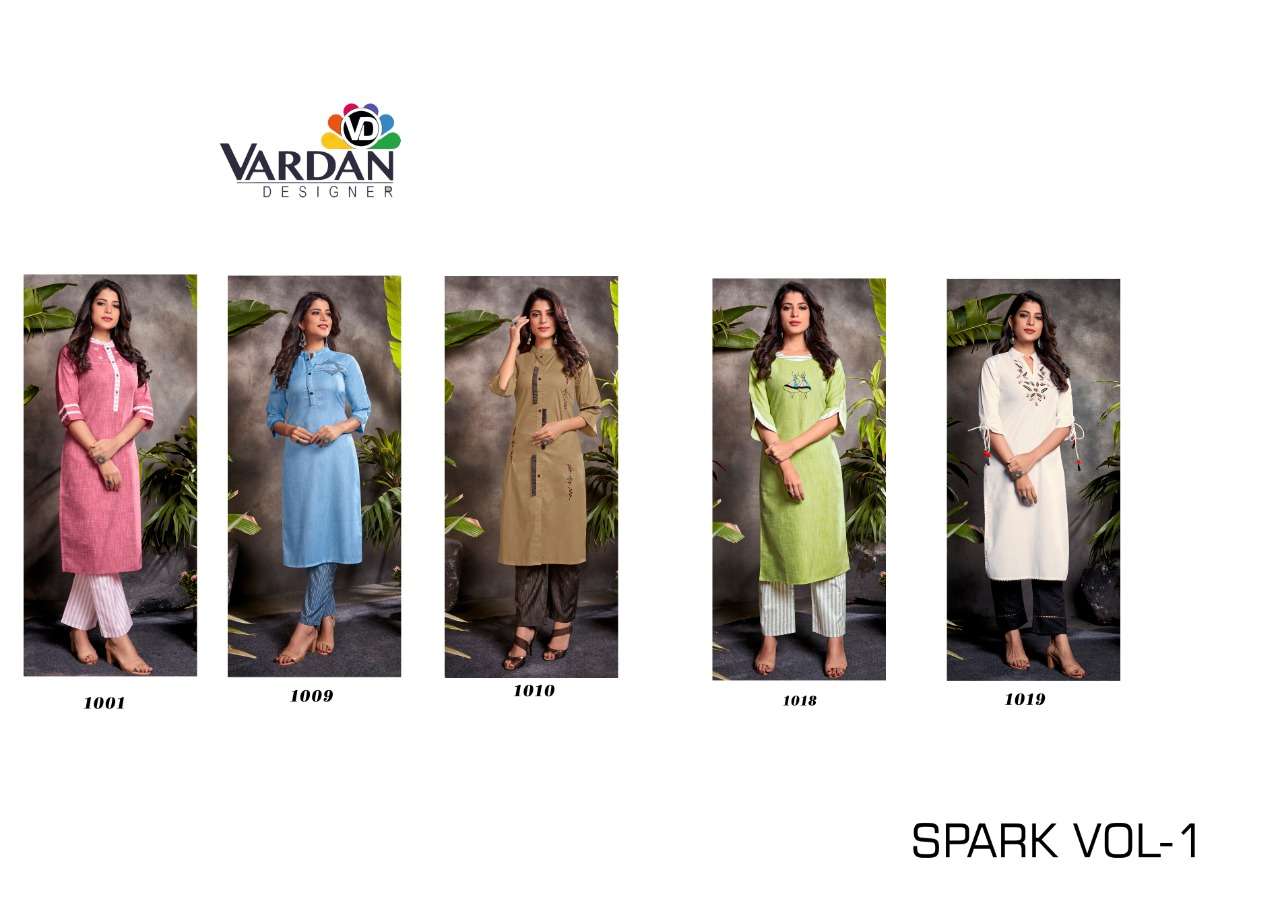Buy Spark Vol 10 Vardan Online Wholesale Designer South Cotton Kurti With Pant