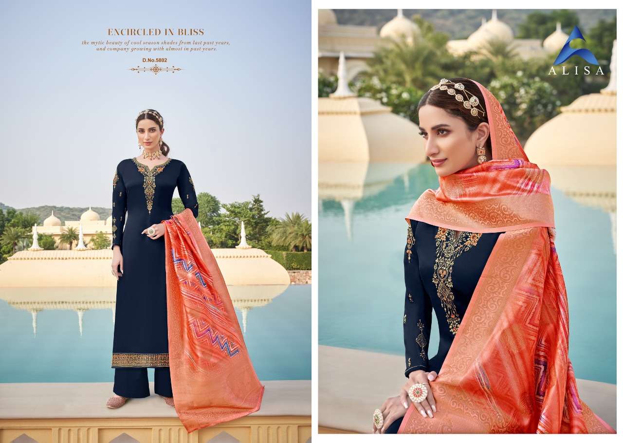 Buy Suhan Vol 5 Alisha Online Wholesale Designer Satin Georgette Salwar Suit