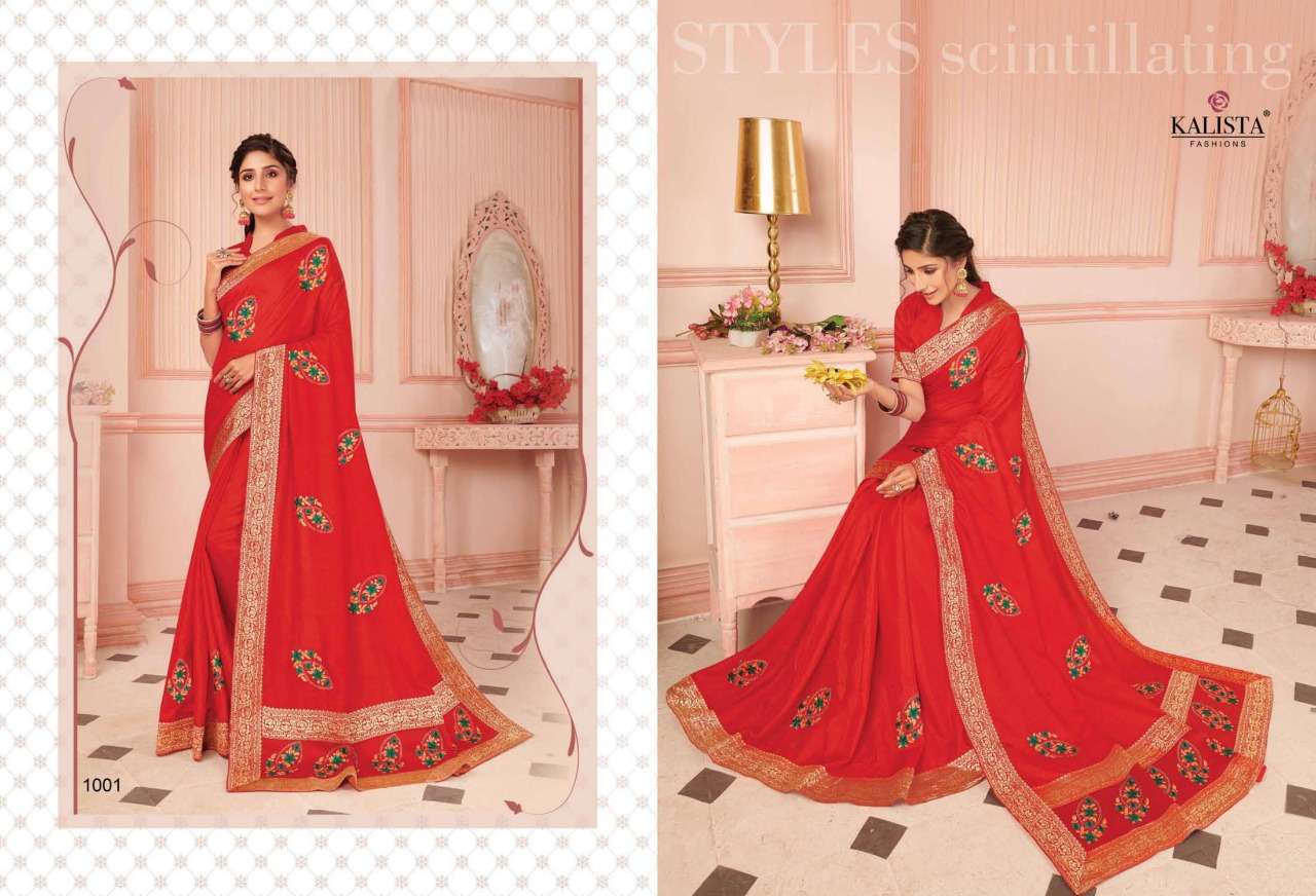Buy Tamanna Kalista Online Wholesale Designer Vichitra Silk Saree