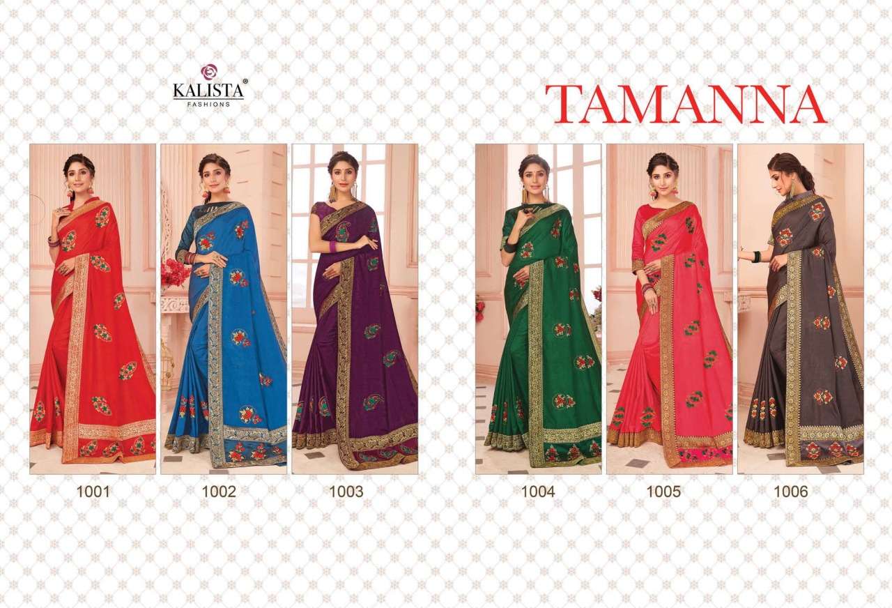 Buy Tamanna Kalista Online Wholesale Designer Vichitra Silk Saree