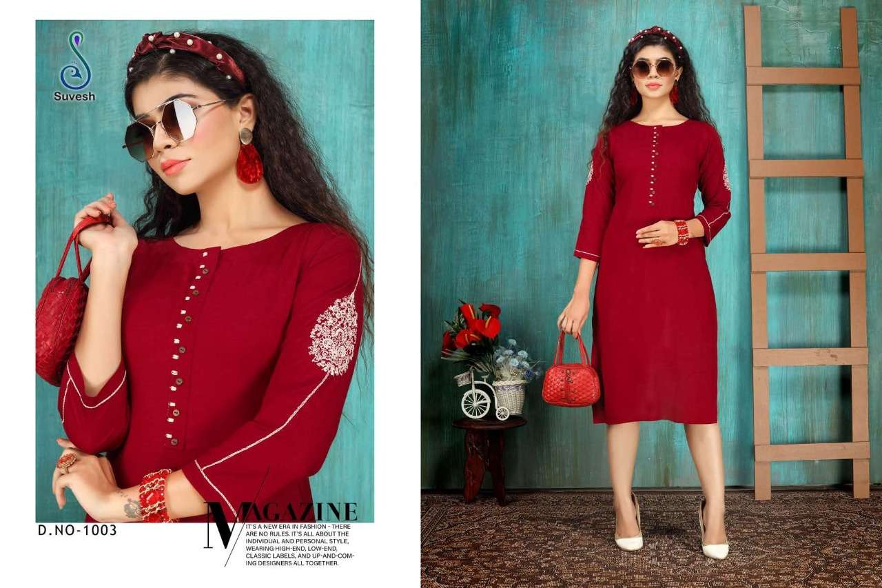 Buy Zubeda Vol 2 Suvesh Online Wholesale Designer Rayon Kurtis