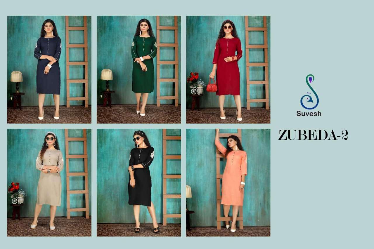 Buy Zubeda Vol 2 Suvesh Online Wholesale Designer Rayon Kurtis