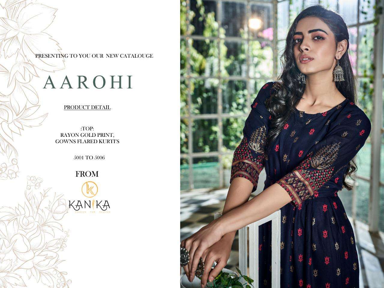 Buy Aarohi Kanika Online Wholesale Designer Rayon Gown Flar Kurtiss
