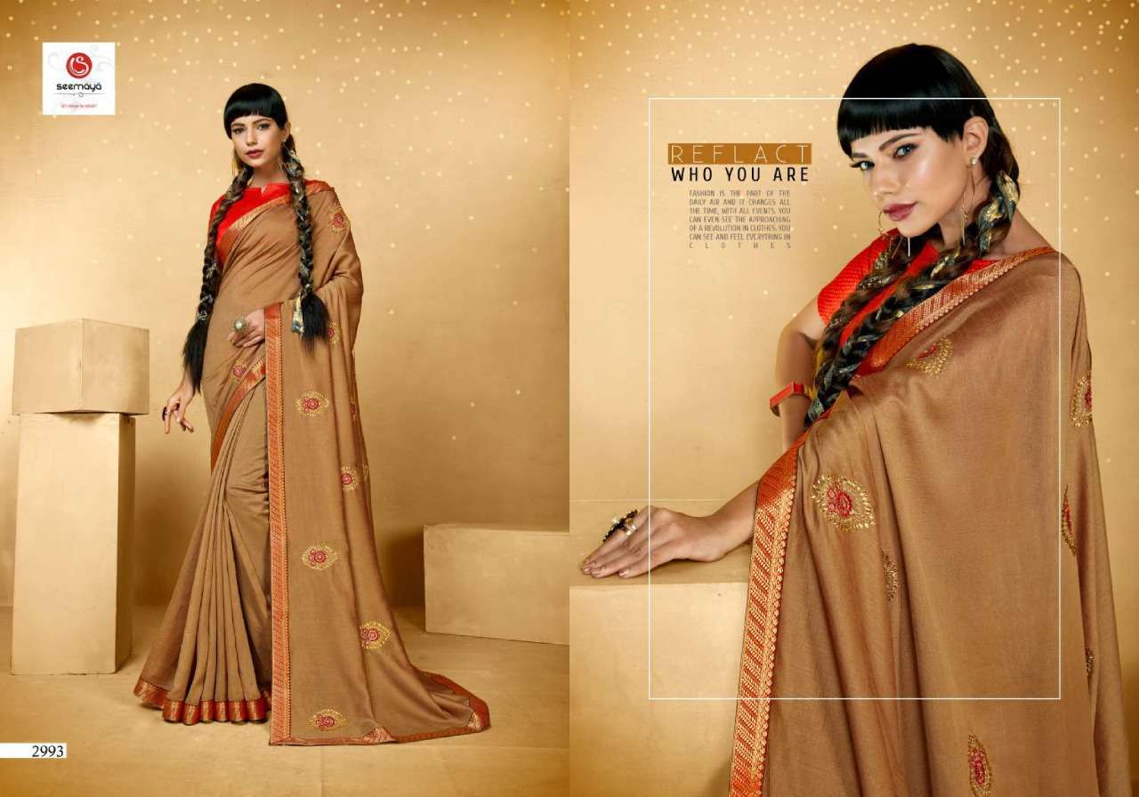 Buy Anuradha Seemaya Online Wholesale Designer Vichitra Silk Saree
