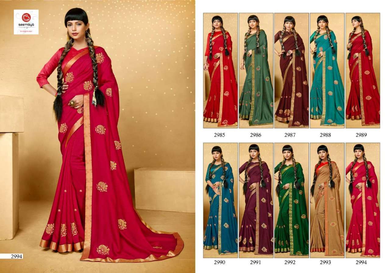 Buy Anuradha Seemaya Online Wholesale Designer Vichitra Silk Saree