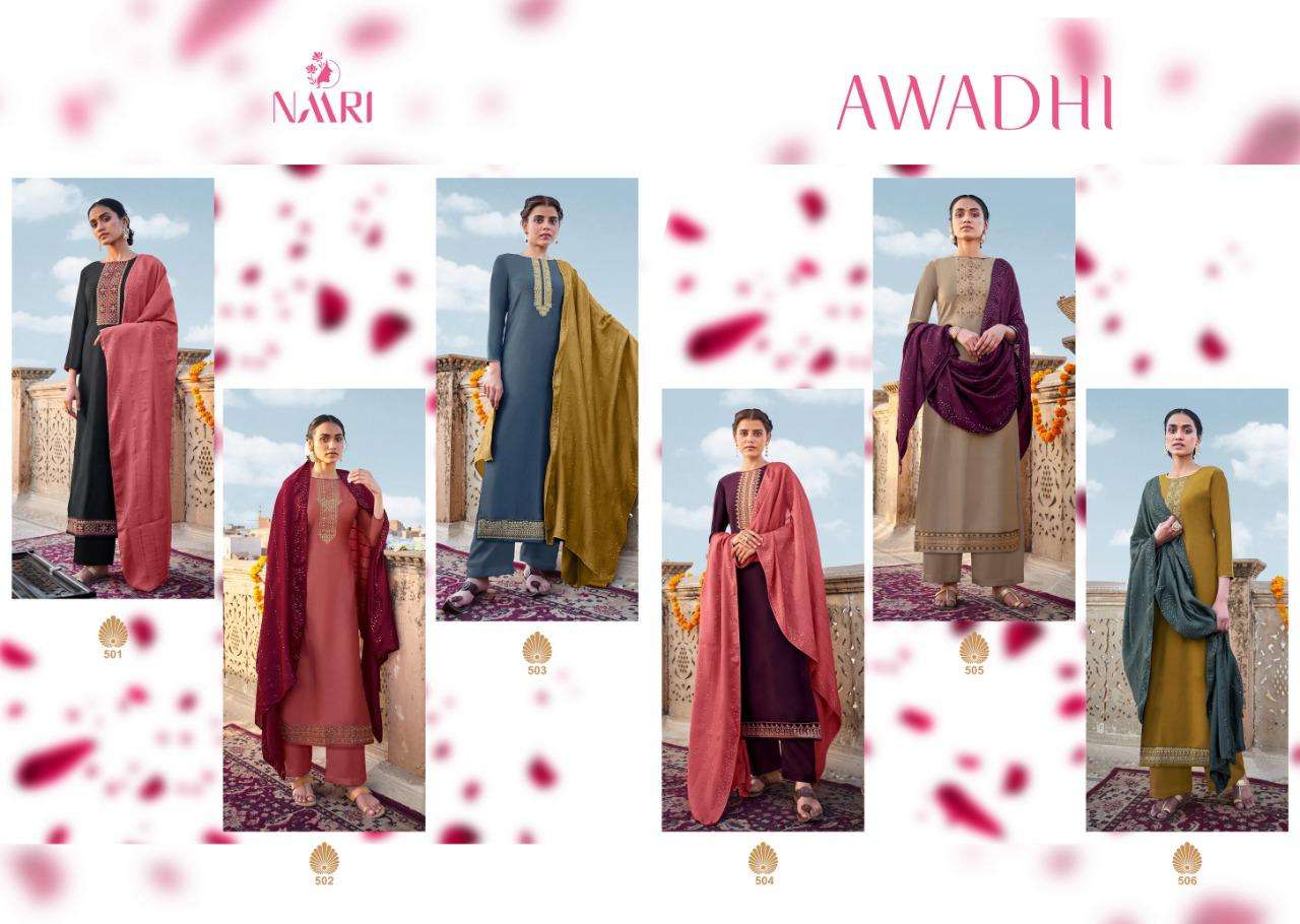 Buy Awadhi Naari Online Wholesale Designer Chinon Silk Salwar Suit