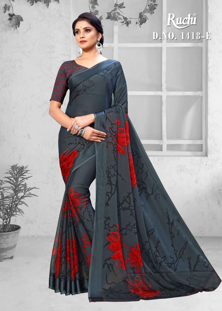 Buy Blueberry Ruchi Saree Online Wholesale Designer Chiffon Saree