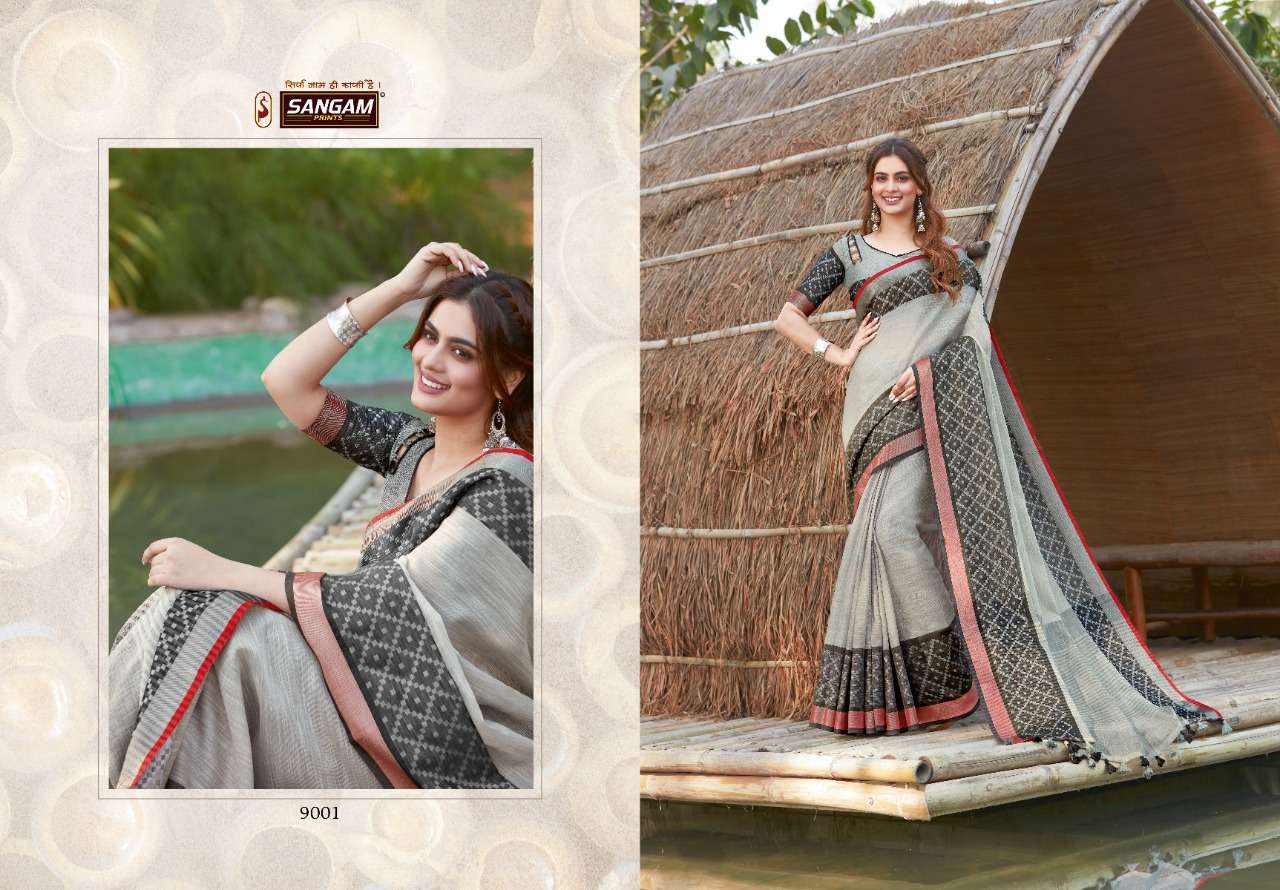 Buy Carma Sangam Online Wholesale Designer Linen Saree