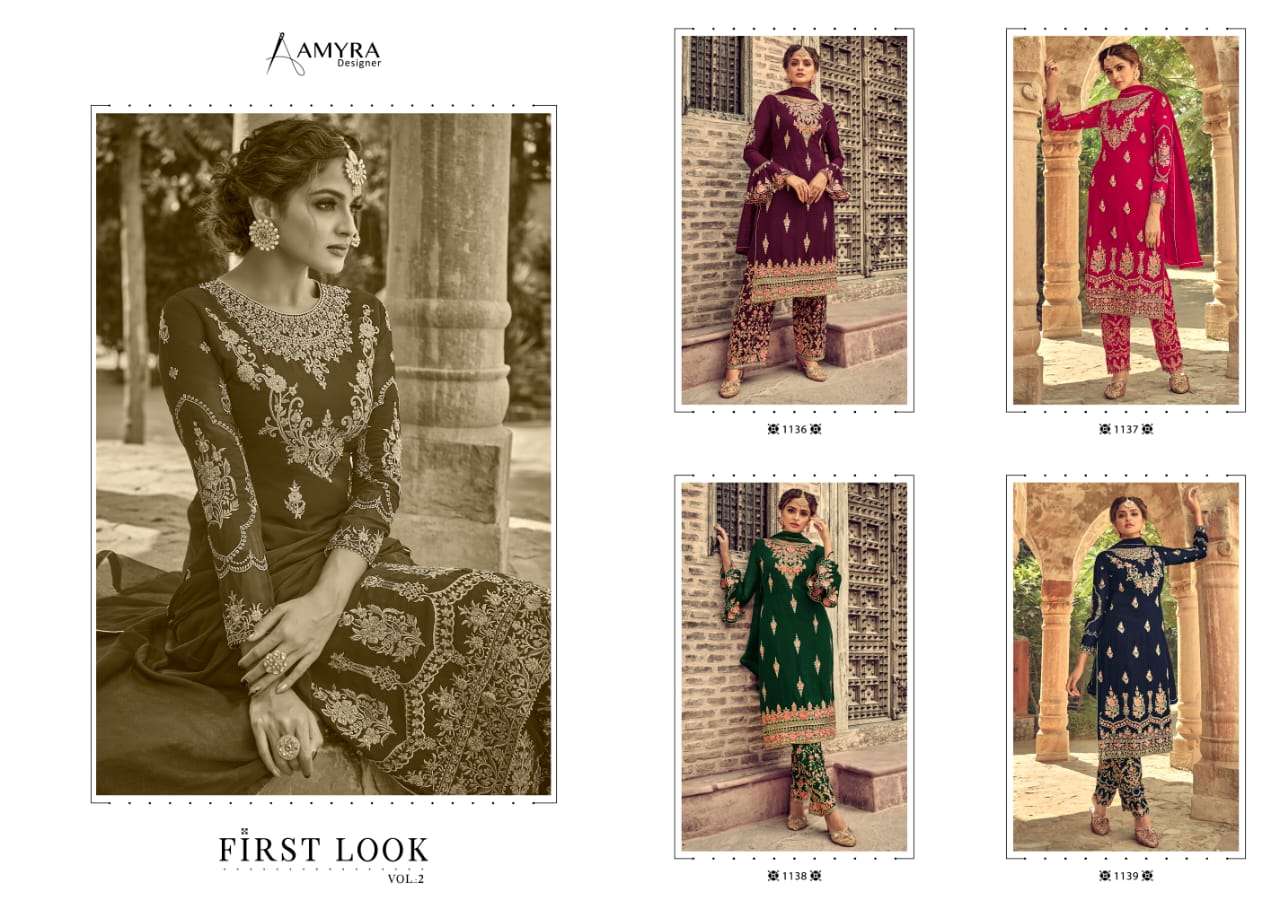 Buy First Look Vol 2 Amyra Online Wholesale Designer Georgette Salwar Suit