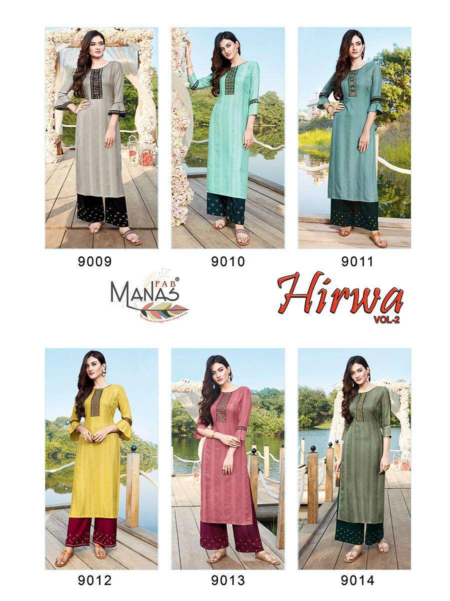 Buy Hirwa Vol 2 Manas Fab Online Wholesale Designer Rayon Kurti With Plazzo
