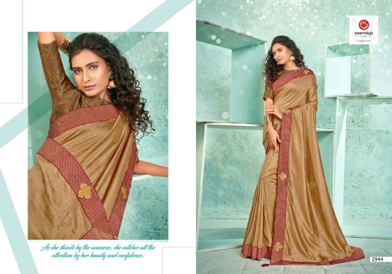 Buy Kajri Seemaya Online Wholesale Designer Vichitra Silk Saree