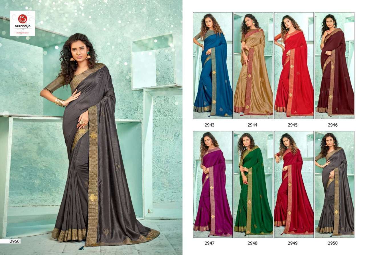 Buy Kajri Seemaya Online Wholesale Designer Vichitra Silk Saree