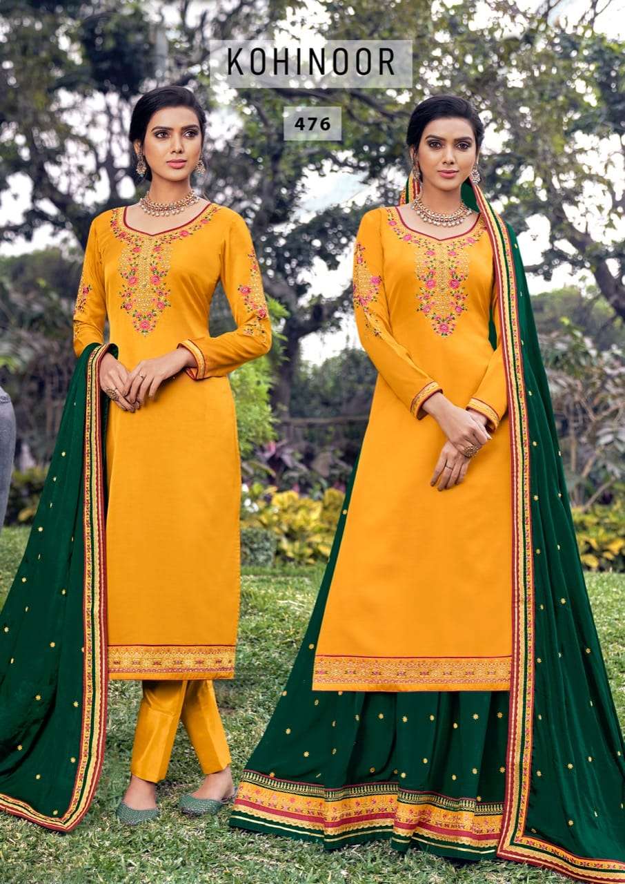 Buy Kohinoor Triple Aaa Online Wholesale Designer Satin Georgette Salwar Suit