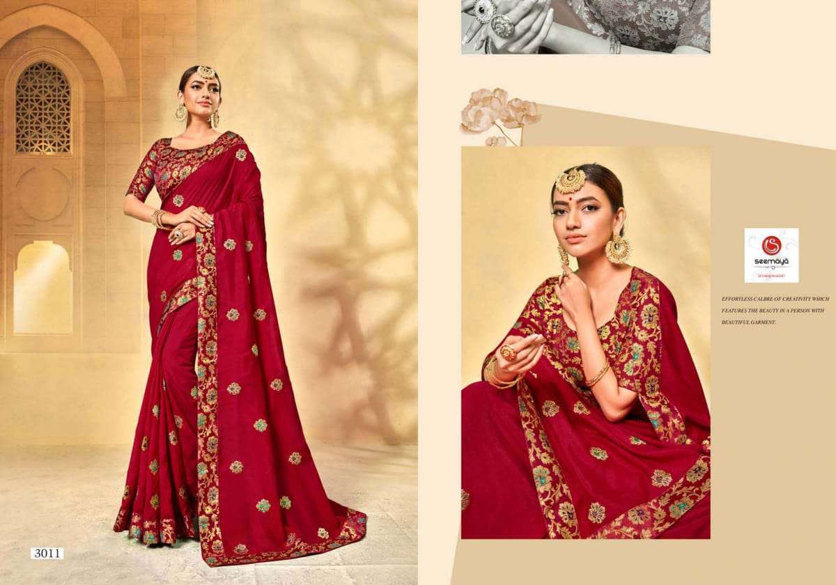 Buy Manmohini Seemaya Online Wholesale Designer Vichitra Silk Saree