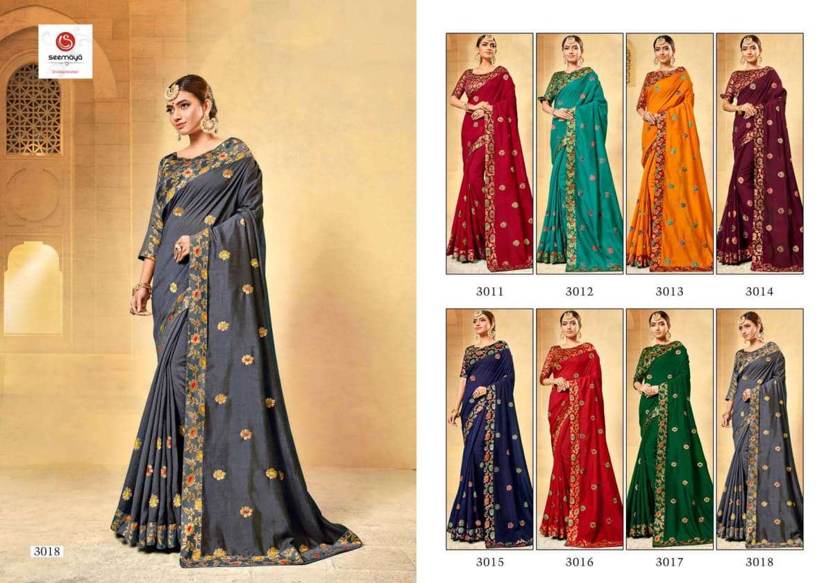 Buy Manmohini Seemaya Online Wholesale Designer Vichitra Silk Saree
