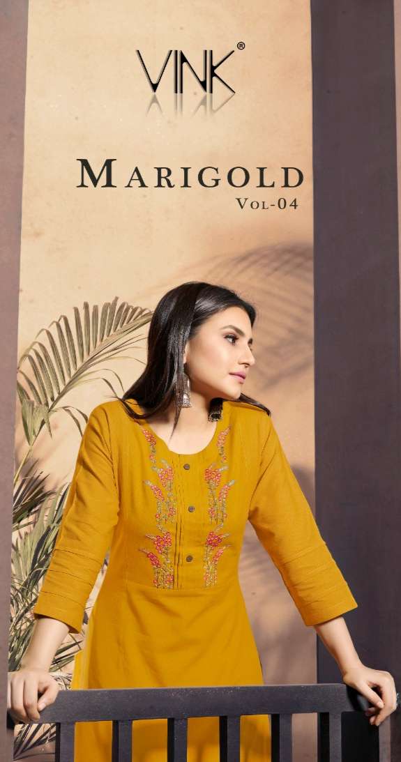 Buy Marigold Vol 4 Vink Online Wholesale Designer Cotton Kurtis