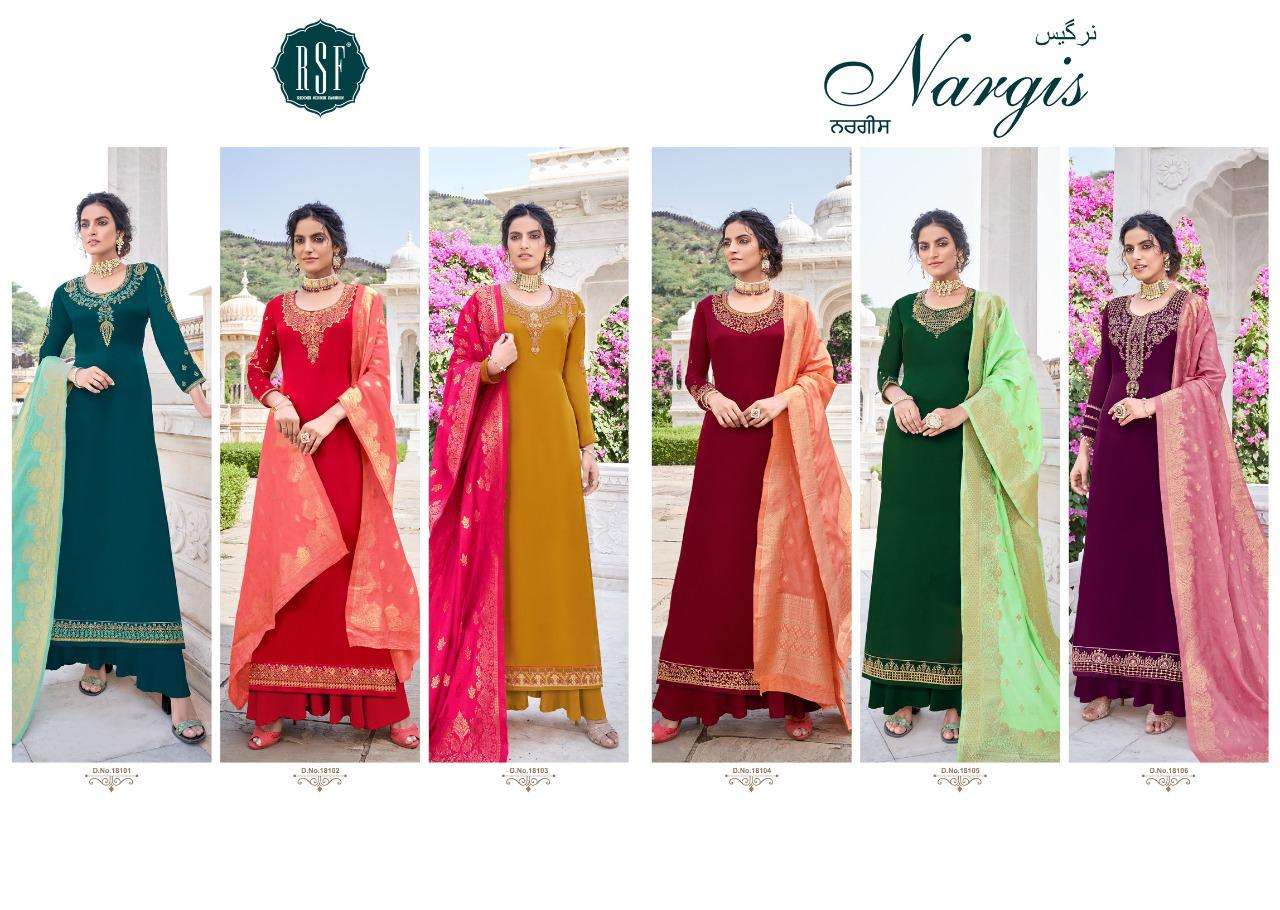 Buy Nargis Rsf Online Wholesale Designer Satin Georgette Salwar Suit