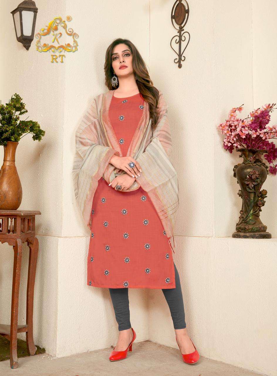 Buy Nari Vol 11 Rijiya Trends Online Wholesale Designer Rayon Slub Kurti With Dupatta