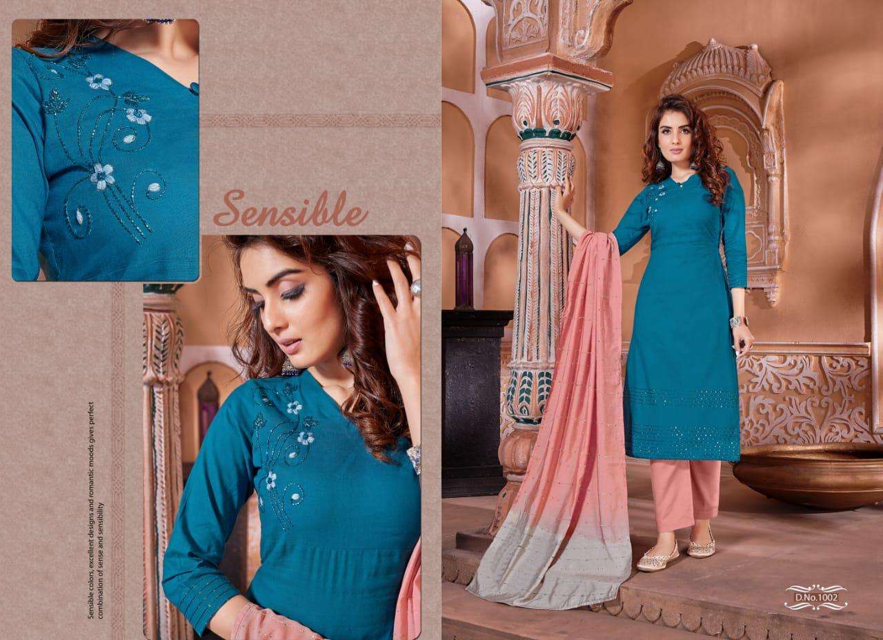 Buy Naysha Selesta Online Wholesale Designer Cotton Kurti With Pant With Dupatta