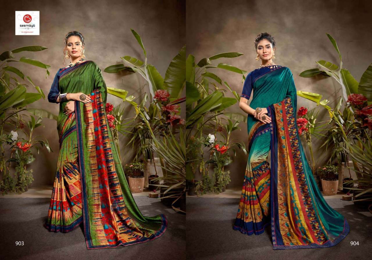 Buy Prakurti Seemaya Online Wholesale Designer Vichitra Silk Saree