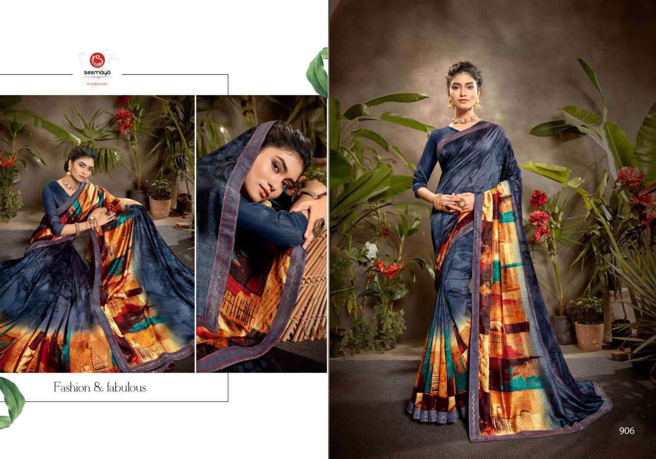 Buy Prakurti Seemaya Online Wholesale Designer Vichitra Silk Saree