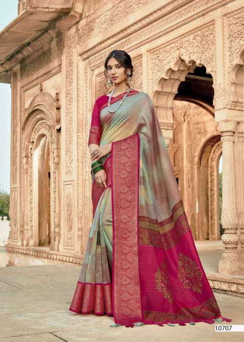 Buy Premratan Triveni Online Wholesale Designer Linen Saree