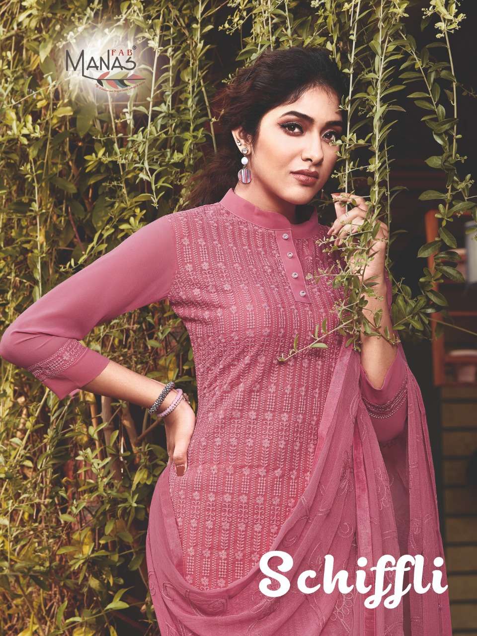 Buy Schiffli Manas Fab Online Wholesale Designer Georgette Salwar Suit