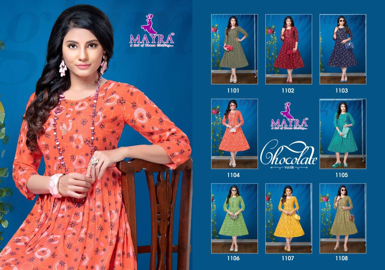 Choclate Vol 8 Buy Mayra Rayon Flair Gowns Kurtis