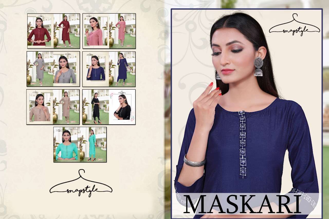 Buy Maskari Snapstyle Online Wholesale Suppler Designer Viscose Kurtis