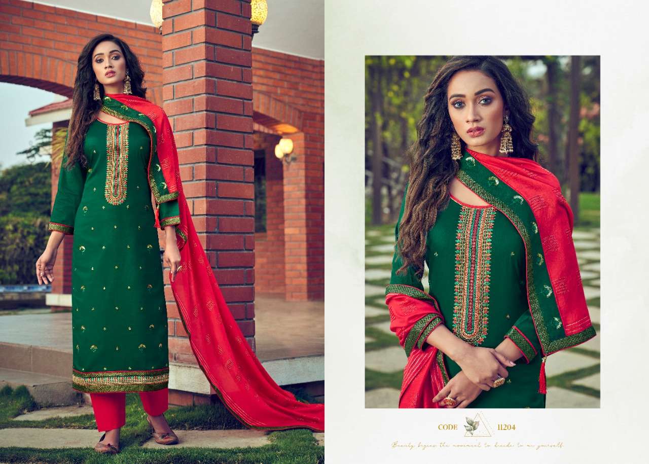 Buy Nihaar Panch Ratna Wholesale Supplier Online Designer Cotton Satin Salwar Suit
