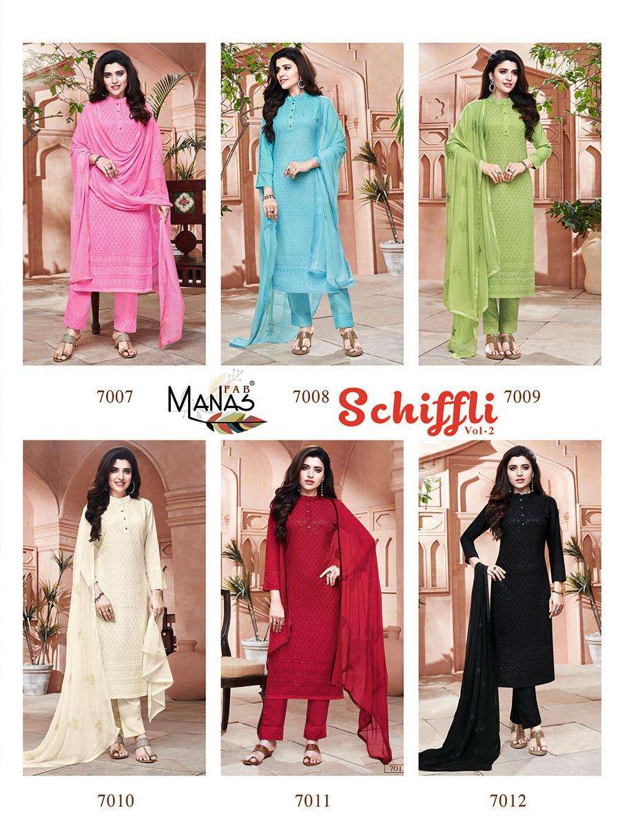 Buy Schiffli Vol 2 Manas Fab Wholesale Supplier Online Designer Rayon Kurti With Pant With Dupatta