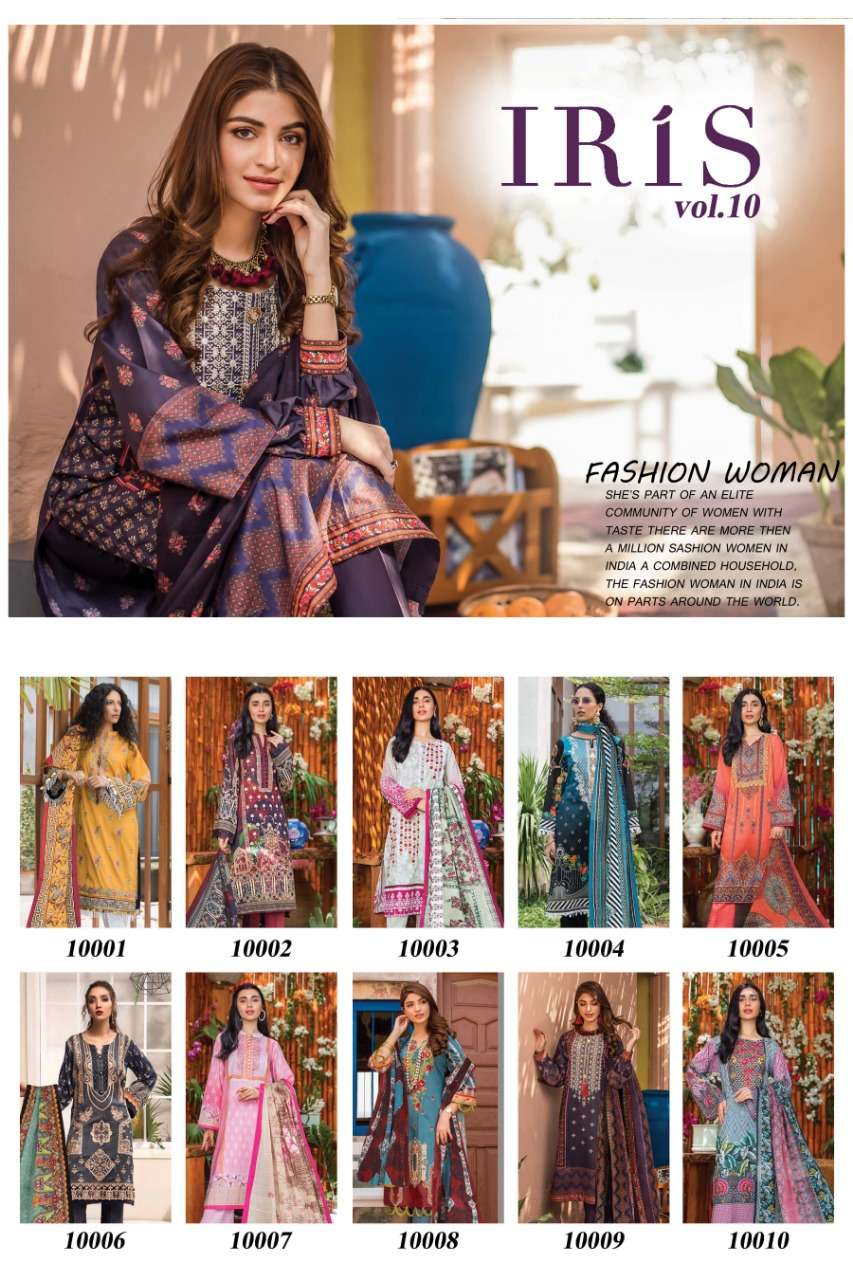 Buy Iris Vol 10 Iris Online Wholesale Designer Cotton Pakistani Salwar Suit