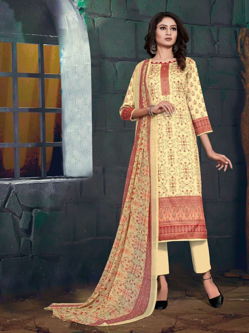 Buy Digital Queen Bipson Designer Satin Cotton Salwar Suit
